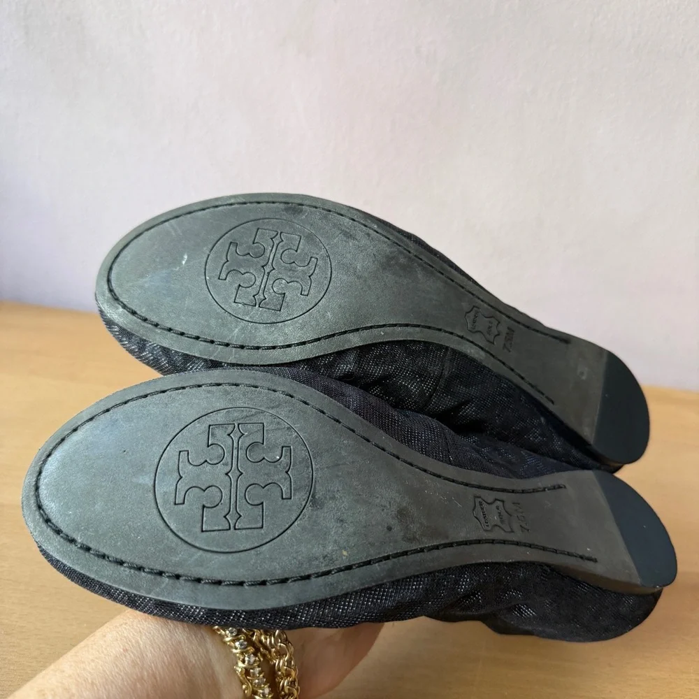Tory Burch Black Cheetah Flats